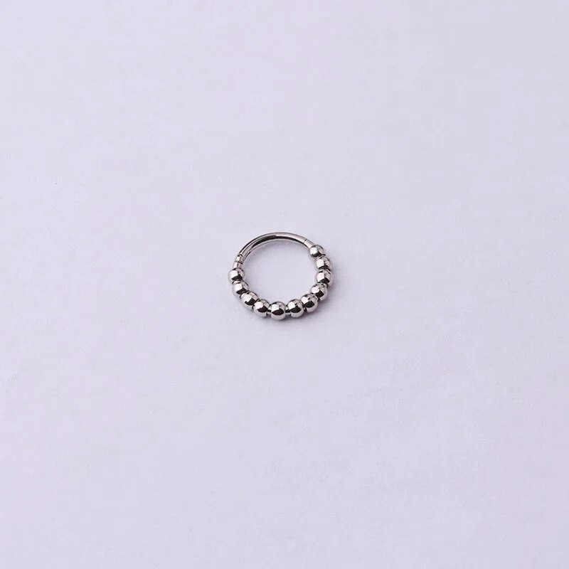 1 gabals ķirurģiskā tērauda tornito deguna nospiedējs, 16 G starpsienas pīrsings, ausu skrimšļa pīrsings, auskars, spirāles starpsienu klikšķētājs