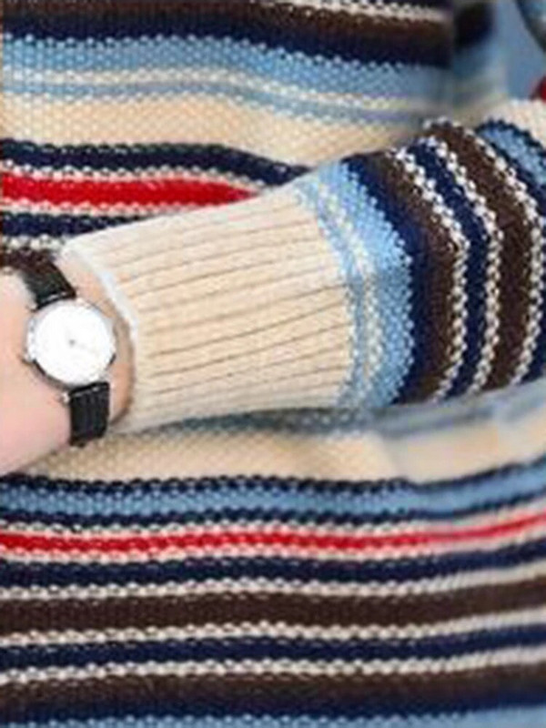 Vintage svītrains trikotāžas jaciņa plāns elegants trikotāžas mētelis ikdienišķs mīksts malhas Casaco topi ar V veida kakla izgriezumu Jakas Jauns sieviešu džemperis Gilet