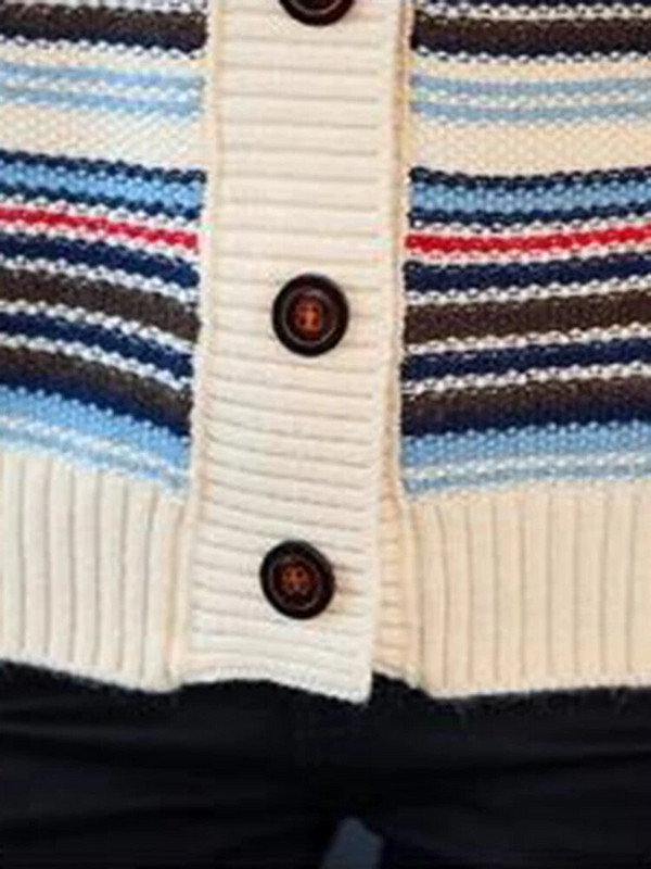 Vintage svītrains trikotāžas jaciņa plāns elegants trikotāžas mētelis ikdienišķs mīksts malhas Casaco topi ar V veida kakla izgriezumu Jakas Jauns sieviešu džemperis Gilet