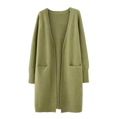 Sieviešu gari adīti jaciņa mēteļi ikdienišķs brīvs džemperis ar garām piedurknēm džemperis korejiešu V veida kakla izgriezuma pamata Malhas topi jauni Kintwear Casaco