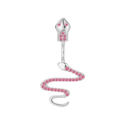 Νέα Ροζ Σειρά Κρεμασμένα δαχτυλίδια κοιλιάς Καρδιά Σταυρός Ζιργκόν Καμπυλωτό Barbell Piercing κοιλιά για γυναίκες Κοσμήματα σώματος 1,6mm*10mm