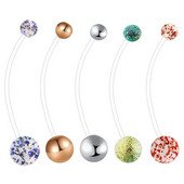 1gab Grūtniecība Sports Grūtniecība Elastīgs Bioplast Vēdera nabas Pogas Gredzena fiksators 14G 38mm Nabas Pīrsings