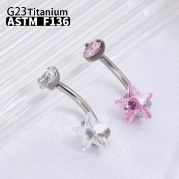 G23 Titanium Women Sexy Belly Button Rings Piercing ASTM F136 Body Jewelry 14G Internally Threaded Zircons κοσμήματα χονδρικής