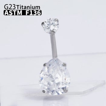 G23 Titanium Women Sexy Belly Button Rings Piercing ASTM F136 Body Jewelry 14G Internally Threaded Zircons κοσμήματα χονδρικής