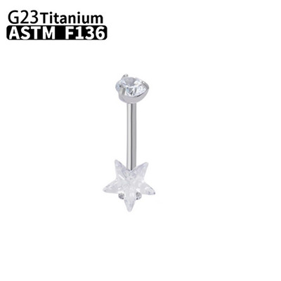 G23 Titanium Women Sexy Belly Button Rings Piercing ASTM F136 Body Jewelry 14G Internally Threaded Zircons κοσμήματα χονδρικής