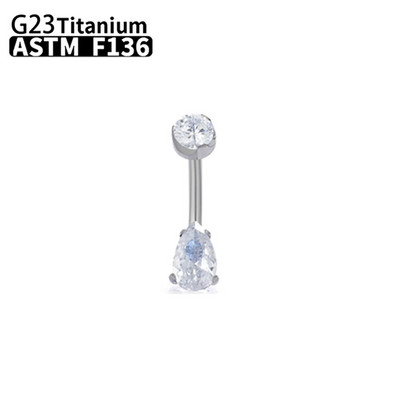 G23 Titanium Women Sexy Belly Button Rings Piercing ASTM F136 Body Jewelry 14G Internally Threaded Zircons κοσμήματα χονδρικής