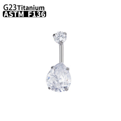 G23 Titanium Women Sexy Belly Button Rings Piercing ASTM F136 Body Jewelry 14G Internally Threaded Zircons κοσμήματα χονδρικής