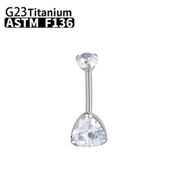 G23 Titanium Women Sexy Belly Button Rings Piercing ASTM F136 Body Jewelry 14G Internally Threaded Zircons κοσμήματα χονδρικής