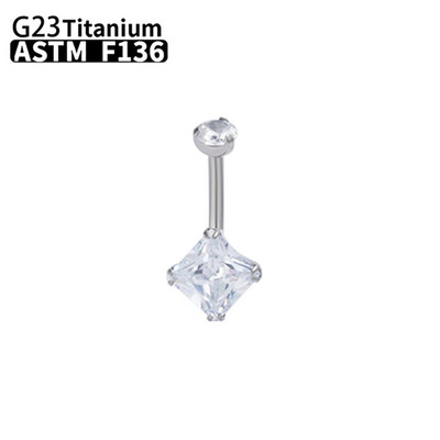 G23 Titanium Women Sexy Belly Button Rings Piercing ASTM F136 Body Jewelry 14G Internally Threaded Zircons κοσμήματα χονδρικής