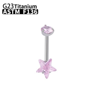 G23 Titanium Women Sexy Belly Button Rings Piercing ASTM F136 Body Jewelry 14G Internally Threaded Zircons κοσμήματα χονδρικής