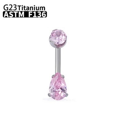 G23 Titanium Women Sexy Belly Button Rings Piercing ASTM F136 Body Jewelry 14G Internally Threaded Zircons κοσμήματα χονδρικής