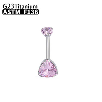 G23 Titanium Women Sexy Belly Button Rings Piercing ASTM F136 Body Jewelry 14G Internally Threaded Zircons κοσμήματα χονδρικής