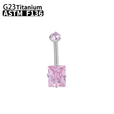 G23 Titanium Women Sexy Belly Button Rings Piercing ASTM F136 Body Jewelry 14G Internally Threaded Zircons κοσμήματα χονδρικής