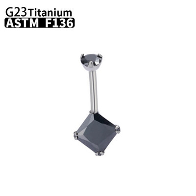 G23 Titanium Women Sexy Belly Button Rings Piercing ASTM F136 Body Jewelry 14G Internally Threaded Zircons κοσμήματα χονδρικής