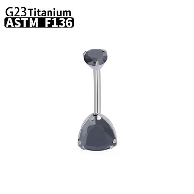 G23 Titanium Women Sexy Belly Button Rings Piercing ASTM F136 Body Jewelry 14G Internally Threaded Zircons κοσμήματα χονδρικής
