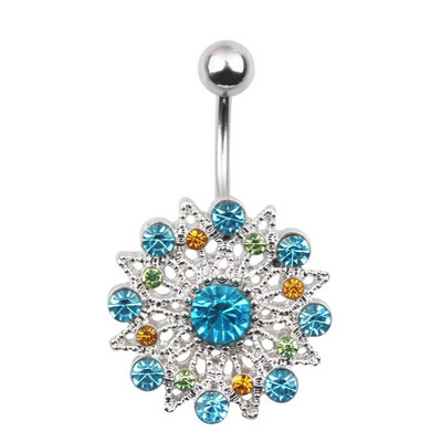 1gab Ziemassvētku Ziemassvētku vecīša nabas pīrsings Ombligo Snowflake Dangle Belly Button Gredzens Sievietēm 361L Nerūsējošā tērauda ķermeņa gredzens