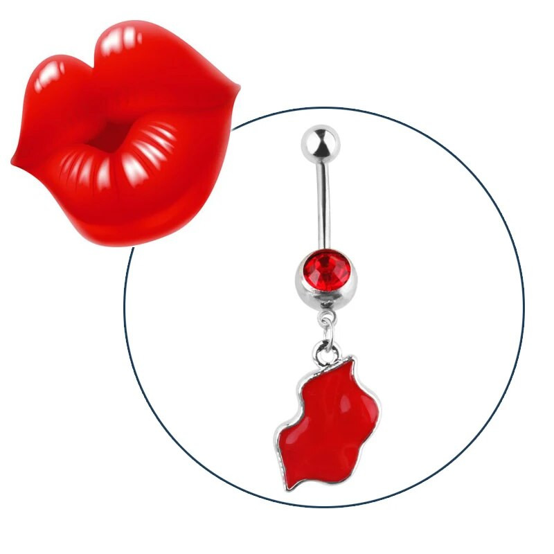 1gab Ziemassvētku Ziemassvētku vecīša nabas pīrsings Ombligo Snowflake Dangle Belly Button Gredzens Sievietēm 361L Nerūsējošā tērauda ķermeņa gredzens