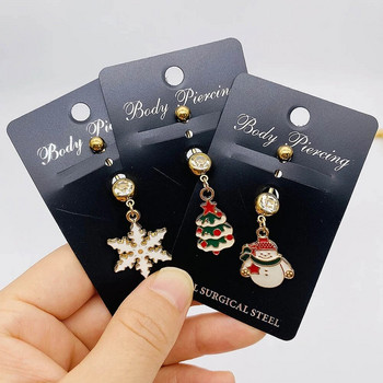 Χριστουγεννιάτικα δαχτυλίδια με κοιλιά Χιονάνθρωπος Άλκη Άγιος Βασίλης Piercing μπάρα αφαλού για γυναίκες Χριστουγεννιάτικα δώρα
