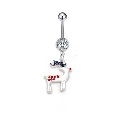 Χριστουγεννιάτικα δαχτυλίδια με κοιλιά Χιονάνθρωπος Άλκη Άγιος Βασίλης Piercing μπάρα αφαλού για γυναίκες Χριστουγεννιάτικα δώρα