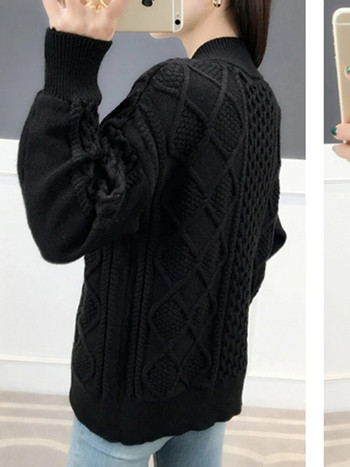 Свободен пуловер Жилетка Палта Дамски корейски ежедневни плетени якета Нови трикотажни дрехи с дълъг ръкав Gilet V-образно деколте Malhas Casaco Топове