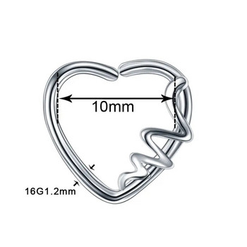 1PC Steel Daith Heart Piercings Helix Ear Tragus Cartilage Rook Piercing Ear Piercing Conch Lobe Σκουλαρίκια Body Piercings Κοσμήματα