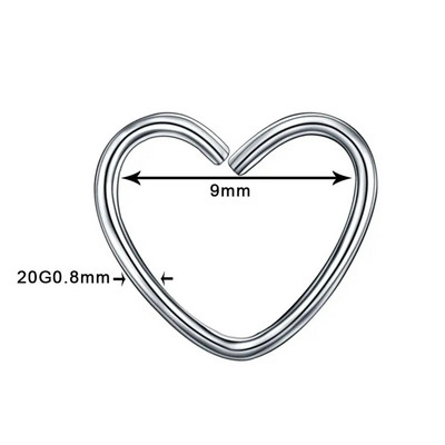 1 db Steel Daith Szívpiercingek Helix Ear Tragus Porc Búvó Piercing Fül Piercing Kagylólebeny Fülbevaló Test Piercingek Ékszerek