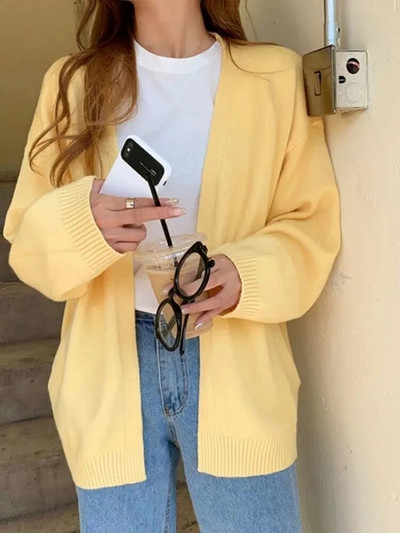 Korejiešu brīvas jakas jakas Sieviešu ikdienišķs džemperis, rudens ziema, sikspārnis, piedurknes, adījums Gilet, jauns elegants trikotāža Casaca topi