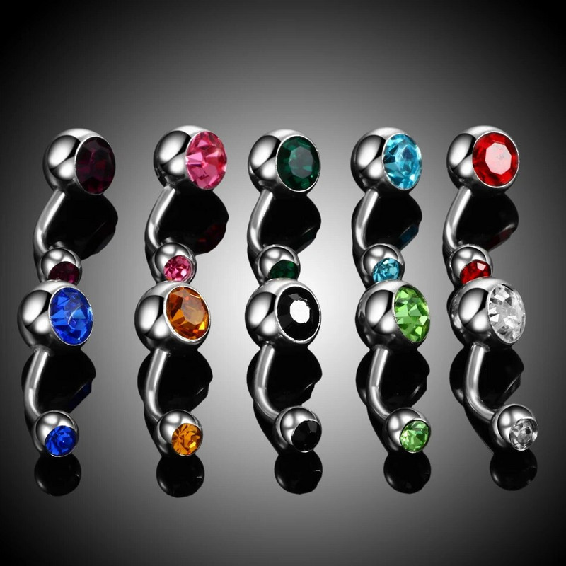 1Gb tērauda pīrsingi Ombligo 14G nabas pīrsingi Nombril dārgakmeņu vēdera pīrsingi nabas pīrsingi nokarināmi auskari ķermeņa rotaslietas