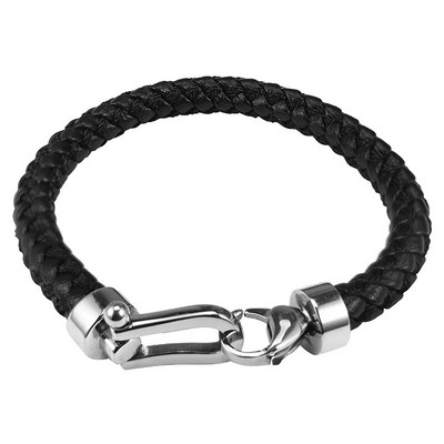 2023. gada modes pakava formas šarms, vienkārša ādas rokassprādze, panka nerūsējošā tērauda aizdare, vīriešu rokassprādze, rokassprādze Homme, vīriešu dāvana