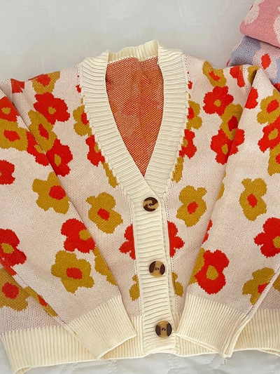 Korejiešu apdrukas jaciņas, īsi mēteļi sievietēm, brīvi džemperi, jakas Jauki V veida kakla izgriezums, trikotāžas, garās piedurknes, jauni trikotāžas topi