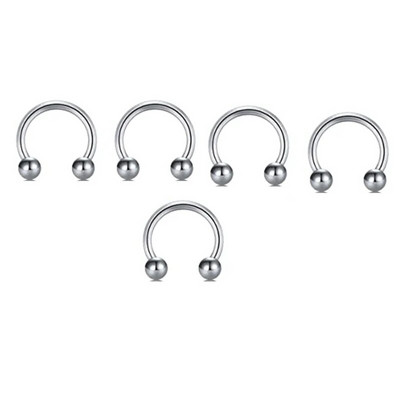 5 τμχ Ανοξείδωτο ατσάλι Δαχτυλίδι στεφάνης μύτης Δαχτυλίδι Septum Rings Σκουλαρίκια για τα χείλη Σκουλαρίκια ρουθούνι Circular Tragus Ear Piercing Πέταλο Σώμα κοσμήματα