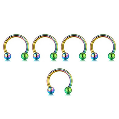 5 τμχ Ανοξείδωτο ατσάλι Δαχτυλίδι στεφάνης μύτης Δαχτυλίδι Septum Rings Σκουλαρίκια για τα χείλη Σκουλαρίκια ρουθούνι Circular Tragus Ear Piercing Πέταλο Σώμα κοσμήματα