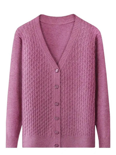 Jauni slaidi džemperi jaciņu topi sieviešu ikdienas klasiski trikotāžas mēteļi, jauni korejiešu konfektes krāsas Trikotāžas izstrādājumi ar V veida kakla izgriezumu Malhas jakas