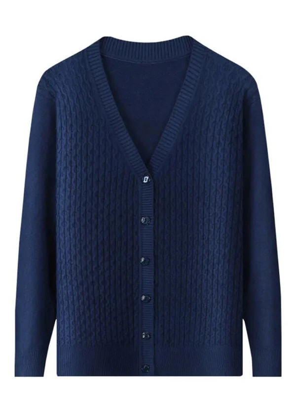 Jauni slaidi džemperi jaciņu topi sieviešu ikdienas klasiski trikotāžas mēteļi, jauni korejiešu konfektes krāsas Trikotāžas izstrādājumi ar V veida kakla izgriezumu Malhas jakas