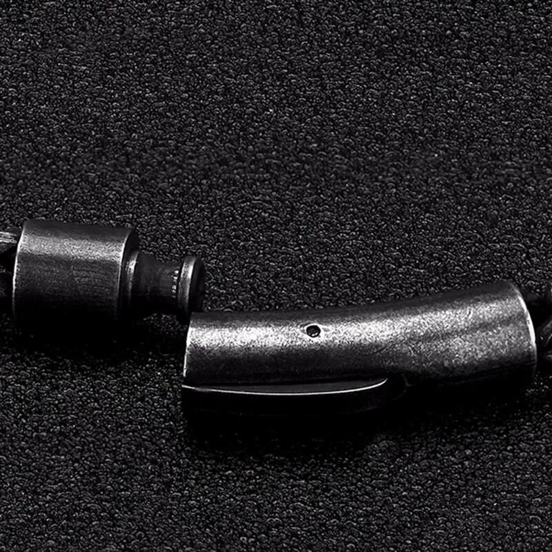 MKENDN Vintage oxidált fekete, rozsdamentes acél férfi karkötő kerékpáros lánclánc férfi karkötők és karkötők bőr ékszerek