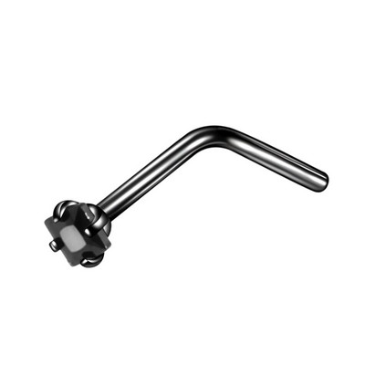 1PC Kvadrātveida dārgakmeņu deguna pīrsings, pīrsings, pīrsings, tērauds, kristāls, L forma, deguna, skrūvējams pīrsings.