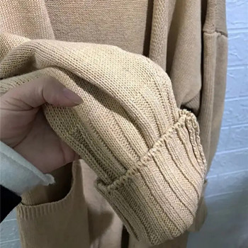 Зимен дебел дълъг пуловер Жилетка Дамски ежедневни свободни топли плетени жилетки Корейски трикотажни якета с дълъг ръкав Malhas Casaco