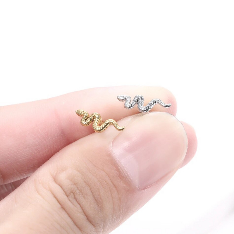 1gab mazi čūskas auskari sievietēm Mini pīrsings auskari no nerūsējošā tērauda Labret lūpu pīrsingi ķermeņa rotaslietas dāvanas Brincos