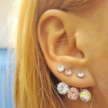 1 ΤΕΜ. Ζιργκόν Δαχτυλίδι με κουμπιά με διπλό/μονό κρυστάλλινο ομφαλό Piercing Barbell Steel Ear Tragus Cartilage Helix Piercing Jewelry