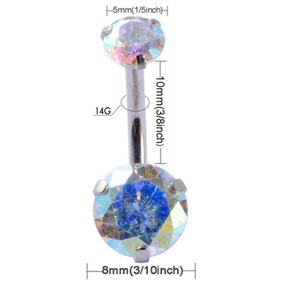 1 gab Cirkona nabas gredzens dubultā/viena kristāla nabas pīrsings ar stienīti tērauda auss tragus skrimšļa spirāles pīrsings rotaslietas