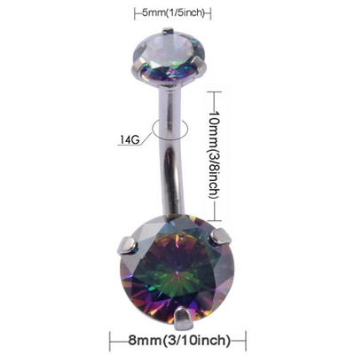 1 gab Cirkona nabas gredzens dubultā/viena kristāla nabas pīrsings ar stienīti tērauda auss tragus skrimšļa spirāles pīrsings rotaslietas