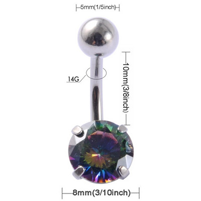 1 gab Cirkona nabas gredzens dubultā/viena kristāla nabas pīrsings ar stienīti tērauda auss tragus skrimšļa spirāles pīrsings rotaslietas