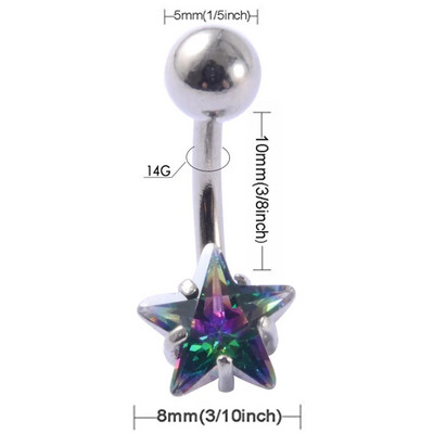 1 gab Cirkona nabas gredzens dubultā/viena kristāla nabas pīrsings ar stienīti tērauda auss tragus skrimšļa spirāles pīrsings rotaslietas