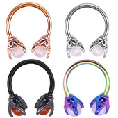 Pūķa spīles deguna gredzens 12 * 10 nerūsējošā tērauda deguna pīrsings starpsienas gredzens apļveida pakava spirāles auss skrimšļa auskari