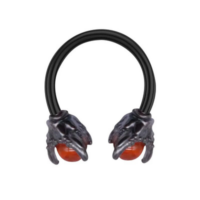 Pūķa spīles deguna gredzens 12 * 10 nerūsējošā tērauda deguna pīrsings starpsienas gredzens apļveida pakava spirāles auss skrimšļa auskari