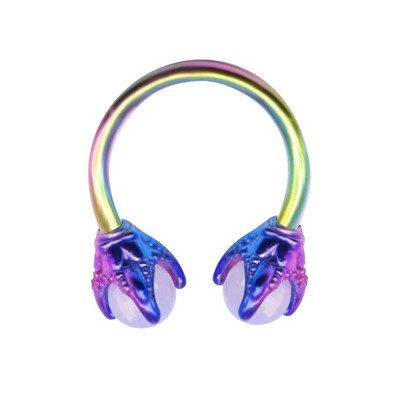 Pūķa spīles deguna gredzens 12 * 10 nerūsējošā tērauda deguna pīrsings starpsienas gredzens apļveida pakava spirāles auss skrimšļa auskari