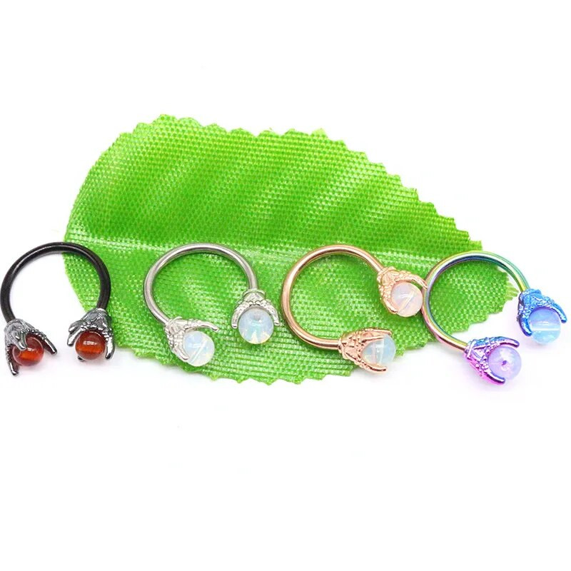 Pūķa spīles deguna gredzens 12 * 10 nerūsējošā tērauda deguna pīrsings starpsienas gredzens apļveida pakava spirāles auss skrimšļa auskari