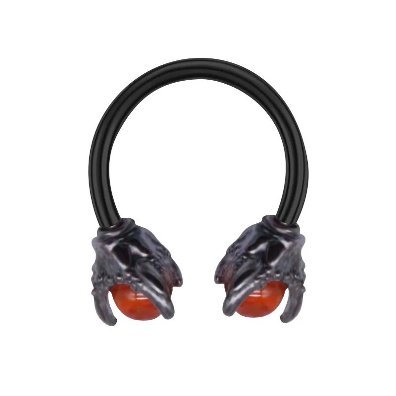 Pūķa spīles deguna gredzens 12 * 10 nerūsējošā tērauda deguna pīrsings starpsienas gredzens apļveida pakava spirāles auss skrimšļa auskari