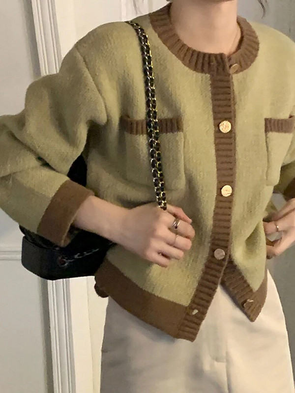 Korejas īss džemperis jaciņš Sieviešu ikdienas, mīksts trikotāžas mēteļi brīvi rudens ziemas trikotāžas jakas Jauni eleganti topi Casaco