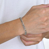 Ανδρικό βραχιόλι με αλυσίδα Figaro από ανοξείδωτο ατσάλι Κλασικό κομψό μινιμαλιστικό βραχιόλι μόδας κοσμήματα με σχοινί με αλυσίδα Δώρα για άνδρες